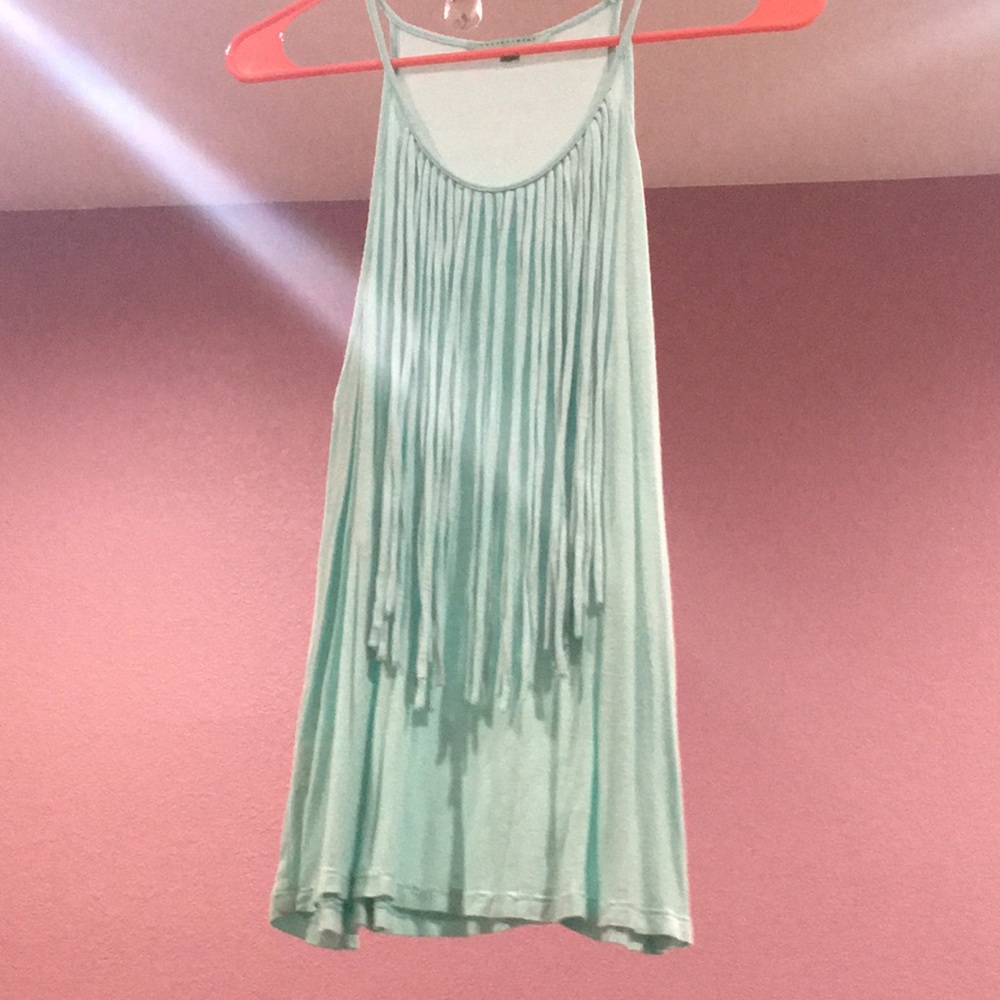 till fringe spaghetti strap shirt10-12 girls